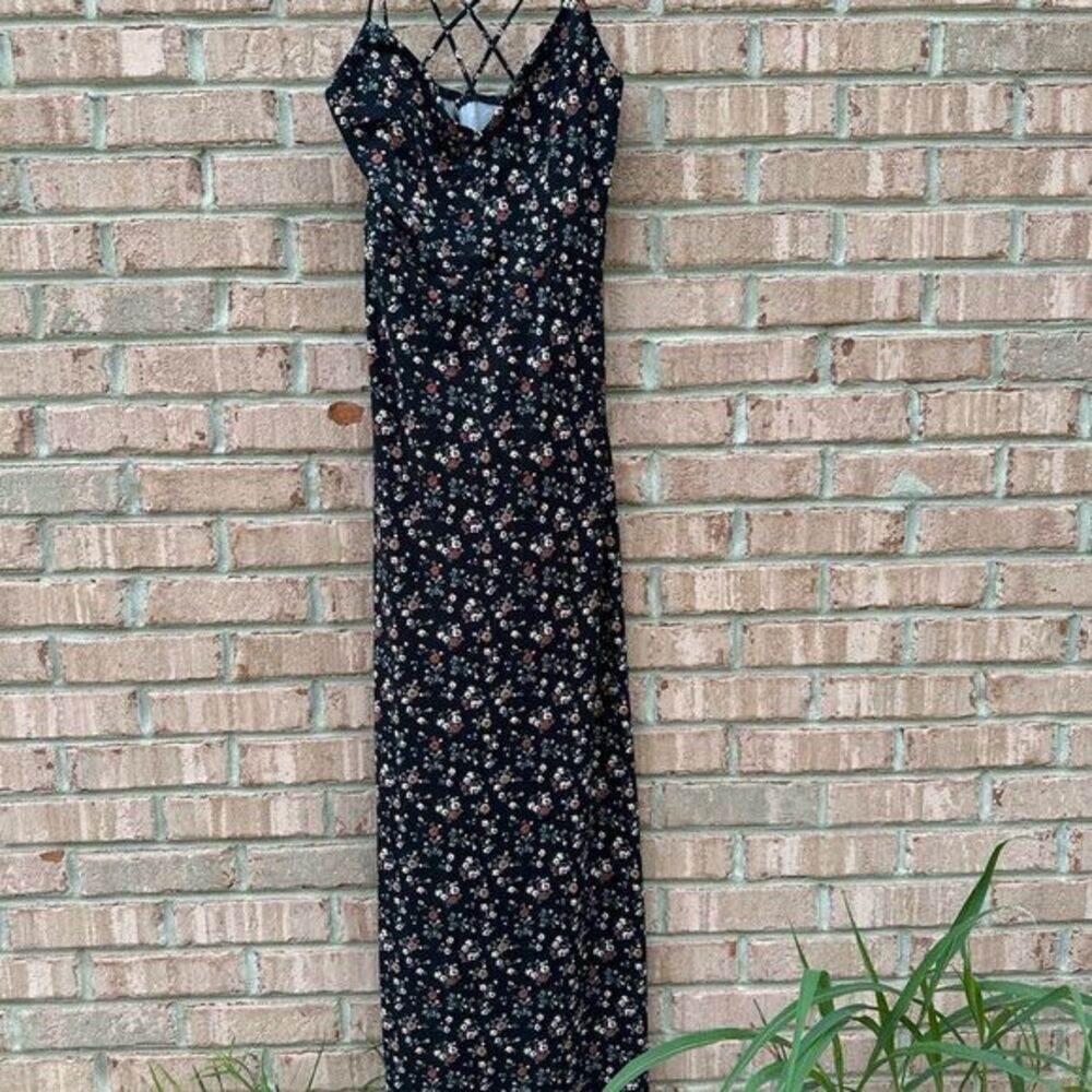 Nine Britton Floral Black Maxi Dress